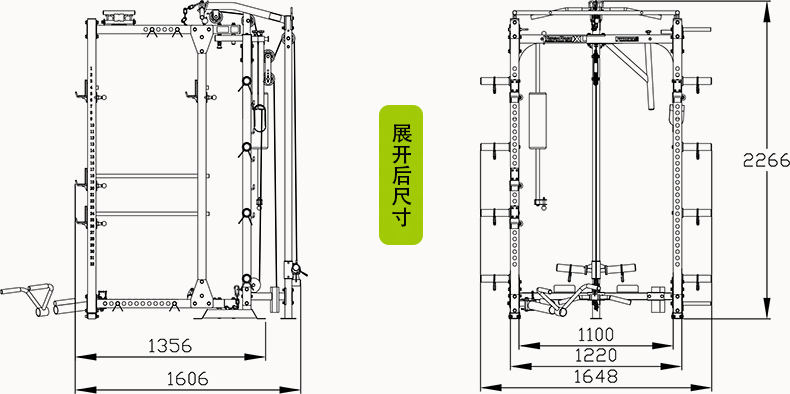 可折叠综合训练器框式深蹲架卧推架杠铃架举重床双杠单杠核心训练1